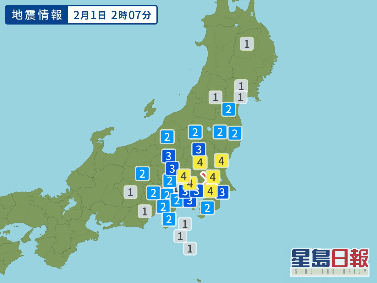 日本本州東部先後兩次5級以上地震廣泛有搖晃 星島日報