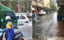 台中彰化暴雨成災 水浸門前一片汪洋