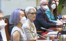 「紫髮翻譯」鍾嵐現身中美天津會談 擔任美方翻譯