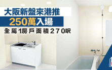大阪新盤來港推250萬入場 全屬1房戶面積270呎