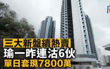 三大新盤續熱賣 瑜一昨連沽6伙 單日套現7800萬