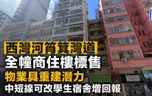 西灣河筲箕灣道 全幢商住樓標售 物業具重建潛力 中短線可改學生宿舍增回報