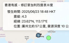 廣東清遠發生4.3級地震 本港天文台接逾100宗市民報告感到震動