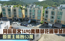千萬成交｜同區租客1490萬購御花園單號屋 原業主帳蝕53萬