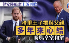 哈里王子敗訴後盼與皇室和解 不知道父親查理斯還能活多久