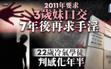 10歲起兩度性侵年幼胞妹 官指22歲男犯案時入世未深 父母欠恰當監管 今判感化1年半