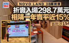 NOVO LAND 3B期入場費不足300萬 相隔一年賣平15% 新付款方法可借樓價125%