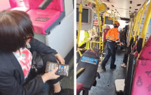九巴74X吐露港公路車禍．車廂曝光｜關愛座被撞毀行李箱跌出通道 女乘客血流披面坐地待救