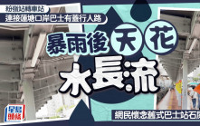 粉嶺站轉車站 連接蓮塘口岸巴士有蓋行人路 暴雨後天花水長流 網民懷念舊式巴士站石屎頂｜Juicy叮