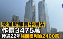 葵涌新都會中層沽 作價3475萬 持貨22年帳面獲利逾2400萬