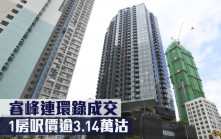 新盤成交｜睿峰連環錄成交 1房呎價逾3.14萬沽