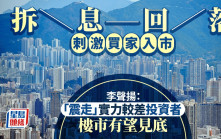 拆息回落 刺激買家入市 李聲揚：「震走」實力較差投資者 樓市有望見底