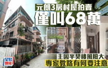 元朗3房村屋拍賣僅叫68萬 主因半契樓風險大 專家教路有何要注意