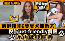 明星有申訴｜前港姐龐卓欣呻愛犬無街去  投訴pet-friendly餐廳不歡迎寵物