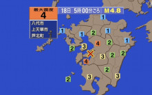 日本熊本縣4.8級地震  深度10公里屬極淺層  無海嘯威脅