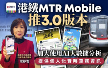 港鐵MTR Mobile推3.0版本  加大使用AI大數據分析  提供個人化實時車務資訊