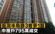 藍灣半島錄3客爭1盤 中層戶795萬成交