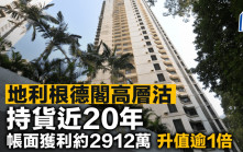 地利根德閣高層沽 帳面獲利約2912萬 持貨近20年 升值逾1倍