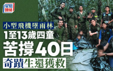 哥倫比亞小型飛機墜毀40天後  終尋獲4失蹤兒童奇蹟生還
