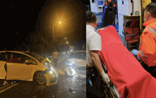 西貢西沙路兩車迎頭相撞 車頭嚴重變形 3男女受傷清醒送院