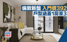 倫敦新盤入門價392萬 戶型涵蓋1房至3房