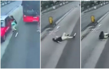 車cam直擊│葵涌婦不理巴士阻視線照衝馬路遭的士撞低 網民：自殺式過路