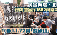 黃金海灣．珀岸錄內地客斥1552萬購3房 每呎1.72萬錄「雙破頂」