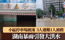 湖南暴雨引發大洪水 小區停車場被淹3人遇難1人被救