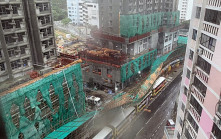 韋帕颱風．有片｜大風吹  港島多處冧棚架  寶馬山摩天大廈「甩皮」直擊