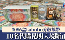 POP MART｜分散攜帶代購謀利 10人帶3086盒Labubu昆明入境斷正