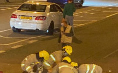 西九龍公路的士疑切線相撞 47歲電單車司機送院