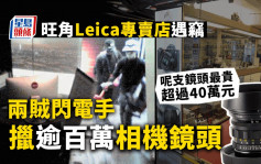 旺角Leica專賣店遇竊 兩賊閃電擸逾百萬相機鏡頭 最貴一支值40萬