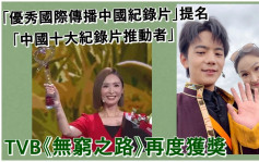 TVB《无穷之路》再获殊荣扬威内地  夺「中国十大纪录片推动者」荣誉