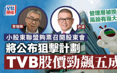 TVB 股价飙五成 小股东联盟称筹够5%股份开大会随时狙击