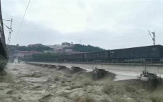 四川涪江8100噸火車移至涪江大橋 「重車壓梁」應對洪峰
