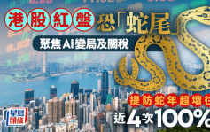 港股紅盤恐「蛇尾」 聚焦AI變局及關稅 提防蛇年超壞往績 近4次100%跌