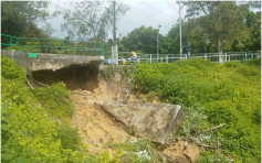 【有片】西貢白石窩新村對上爆水管塌山泥　