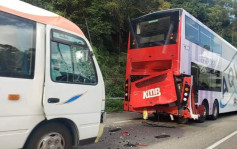 沙田路巴士及旅游巴相撞 9人受伤