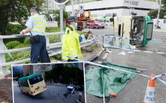 【车Cam直击】沙田小巴遭撞翻酿1死8伤 司机头部被车压惨死