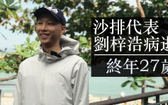27歲沙排健將劉梓浩血癌病逝 民政事務局：香港體壇損失