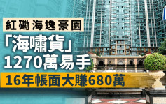 红磡海逸豪园「海啸货」1270万易手 16年帐面大赚680万