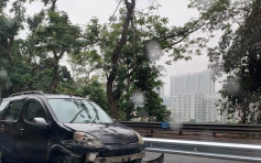 天雨下獅隧公路出九龍先後2宗交通意外無人傷