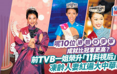 呢10位港姐亞季軍成就比冠軍更高？前TVB一姐成「11料視后」 凍齡人妻紅遍大中華區