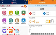 港铁app推新功能 推算金钟站未来3小时候车时间