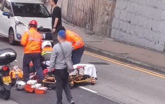 薄扶林道电单车与七人车相撞  铁骑士受伤送院