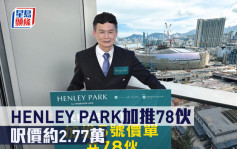 熱辣新盤放送｜HENLEY PARK加推78伙 呎價約2.77萬