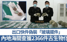 出口快件圖偽裝「玻璃擺件」 內地海關查獲2366件古生物化石