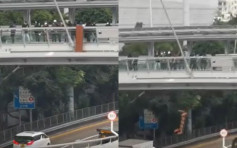 【大三罢】示威者理大筑路障 天桥掟杂物堵路（有片）