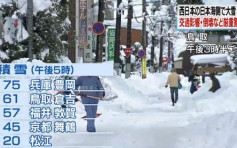 日本西部连日大雪至少两死