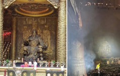 桃园威天宫遇祝融 东南亚最高「室内关公像」惨遭焚毁 